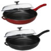 Cast iron frypan 28cm with glass lid