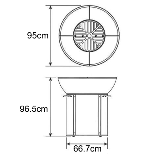 firepit dimensions high